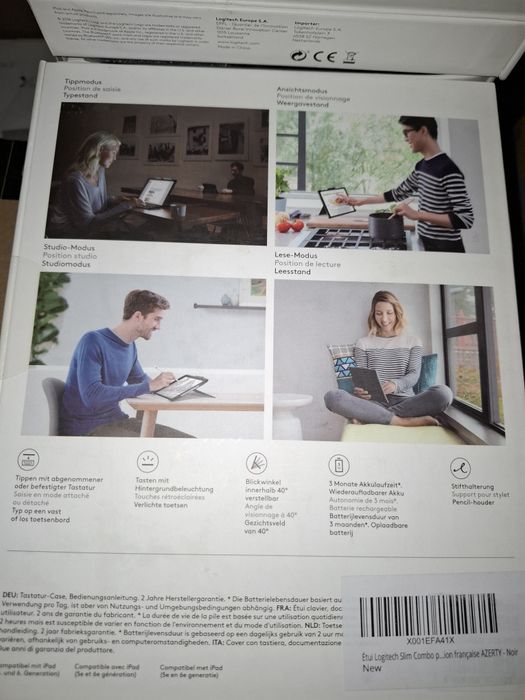 Tastatura si Husa Logitech Slim Combo pentru Ipad gen 5,6 Azerty