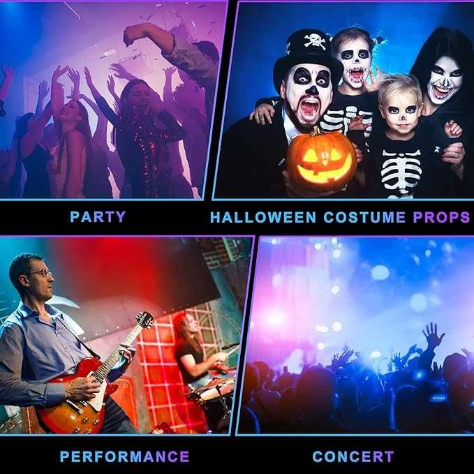 CREPUSCOLO LED очила, LED очила с козирка със 7 цвята и 5 режима