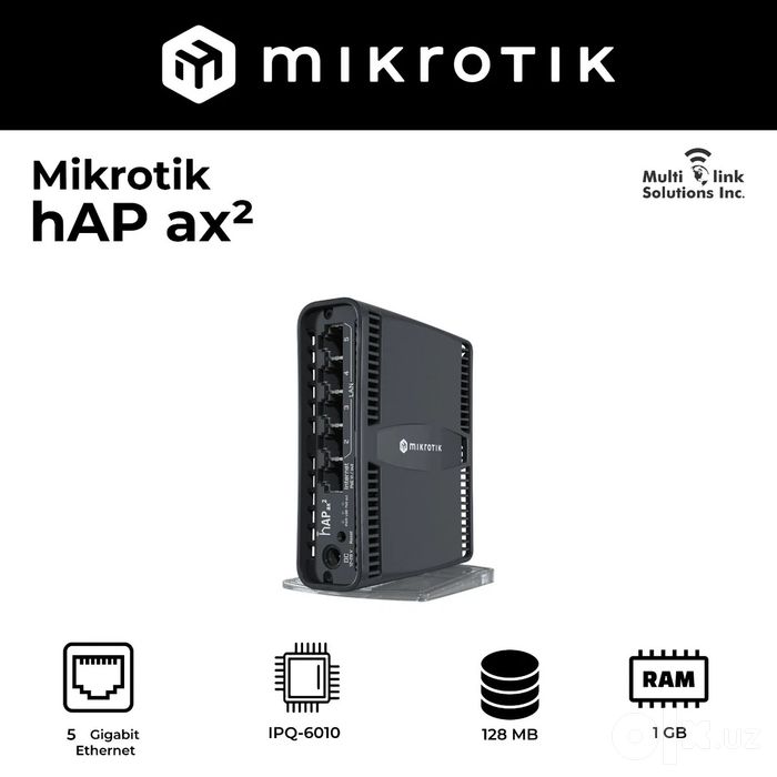 # MikroTik hAP ax² C52iG-5HaxD2HaxD-TC WiFi6 Гигабитный маршрутизатор
