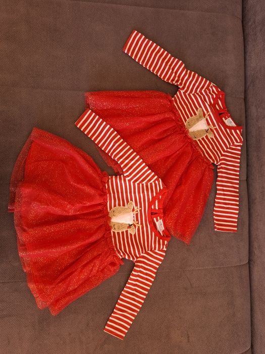 Рокля за бебе за Коледа/Нова година 74 см./ 6-9 м.