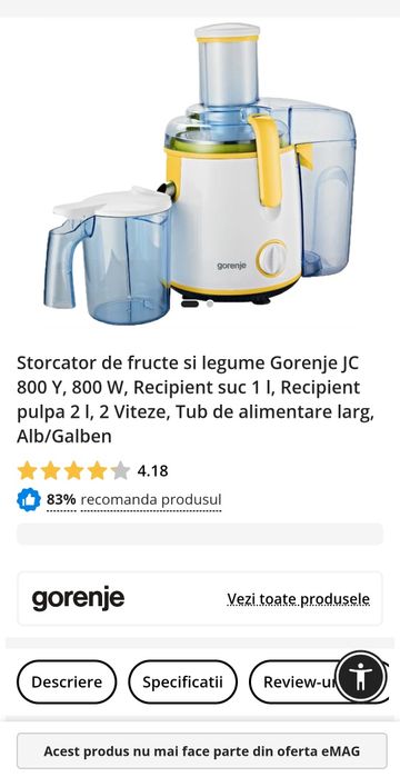 Storcător fructe Gorenje