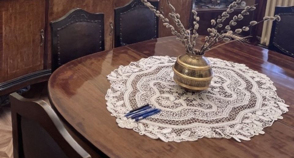 set  masa Lenghel lemn vintage