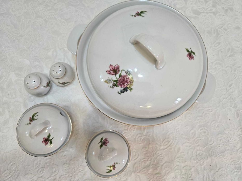 Супница, сахарница, горчичница, перечница, солонка, GDR