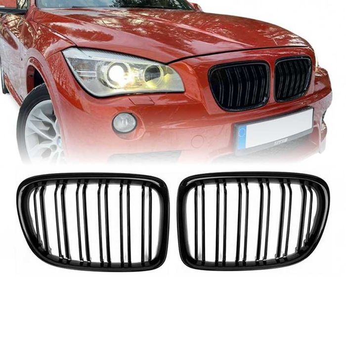 Grile duble pentru BMW X1 E84 2009-2015 Negru Lucios