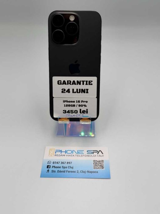 iPhone 16 Pro 128Gb 90%- Din magazin,cu garantie! RATE TBI !
