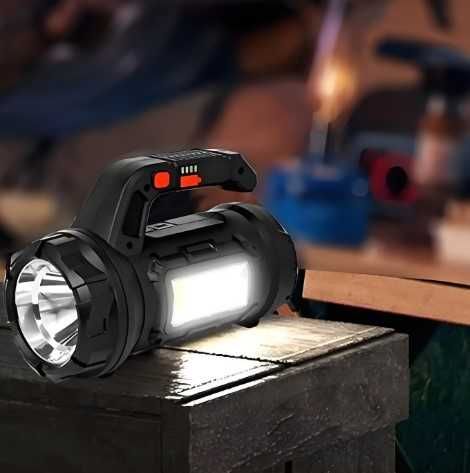 Мощен LED фенер прожектор 17в1  с вградена кутия за инструменти