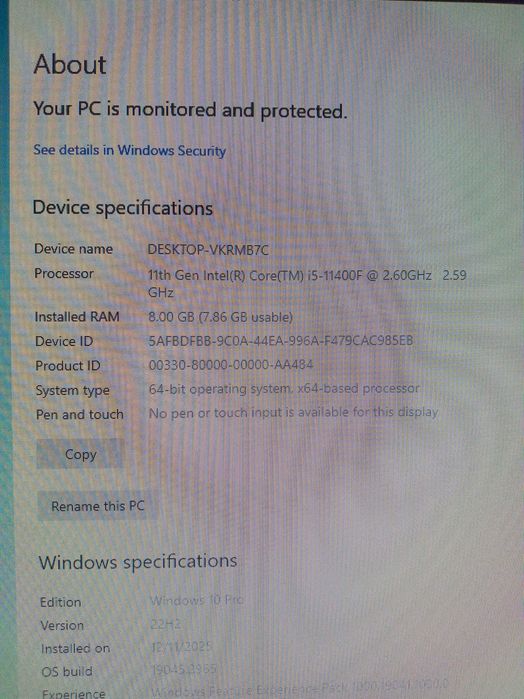 Срочно Компьютер i5 11400f rx 580 8gb
