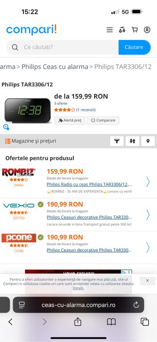 Radio ceas Phillips Nou