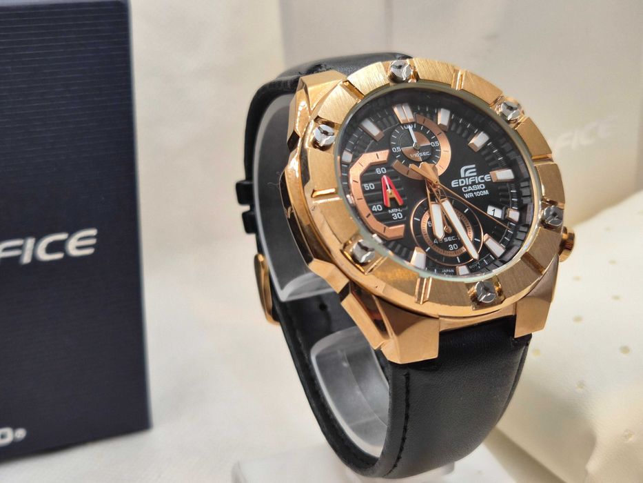 Ceas Sport Barbati Casio Edifice efr569 Cronograf, gold-black , Nou,Original,Garantie 2 ani