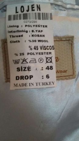 Vand sacou culoare bleu deschis marimea 48