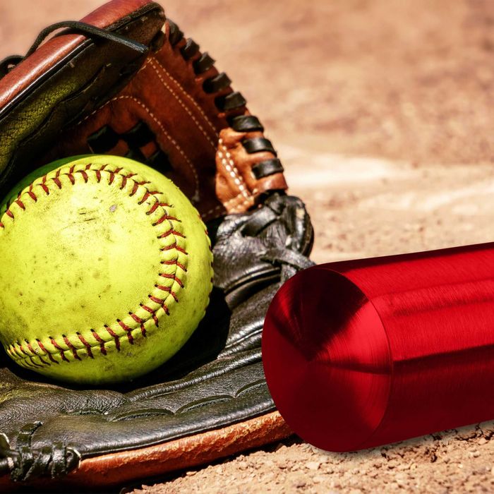 Bata de baseball din aluminiu, maner anti-alunecare, 34 inch, rosu