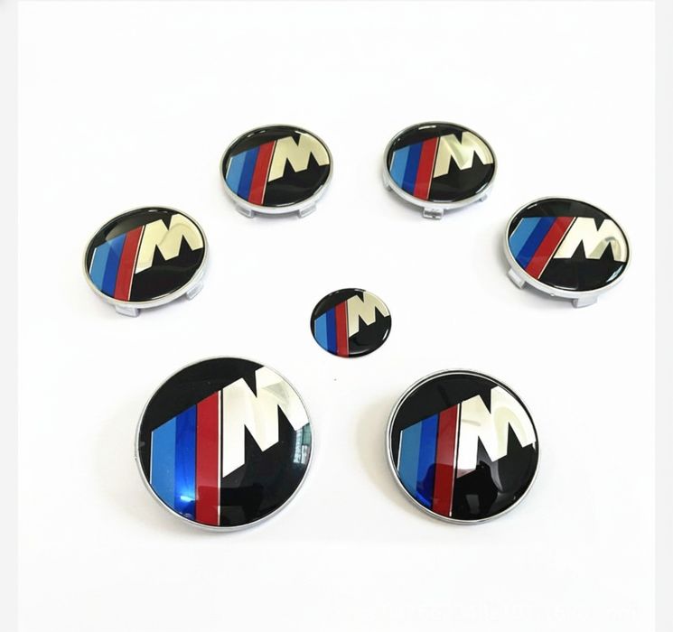 Set 7 sigle embleme BMW Negru, Alpina, M, Rosu