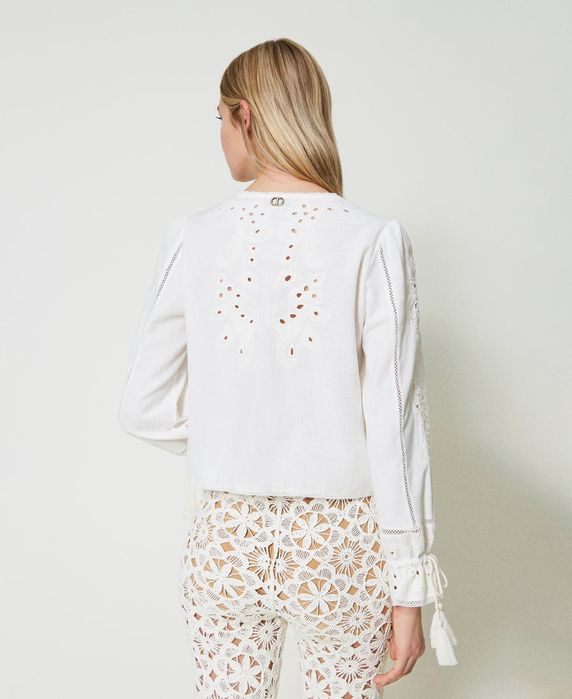 Риза от лен Twinset,с дантелени детайли ,размер L/XL,нова !