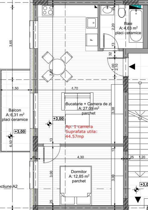Apartament cu 2 camere, semifinisat, bloc cu lift, zona Cetatii