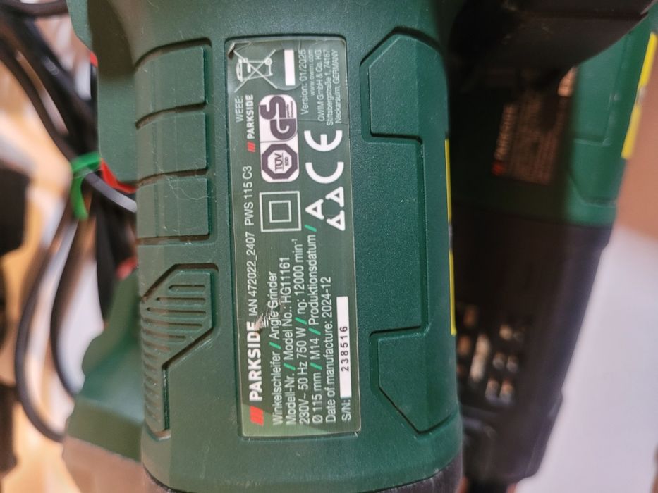 Ъглошлайф Parkside PWS 115 C3