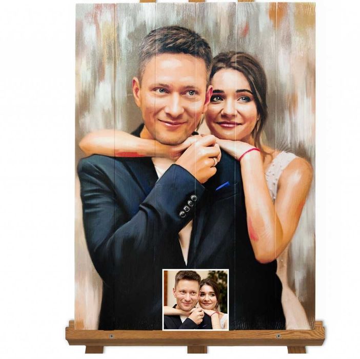 Cadoul ideal,portret pictat original dupa fotografie