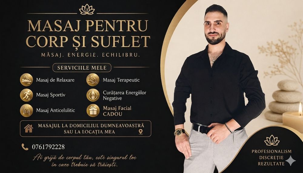 Masaj de relaxare +facial cadou