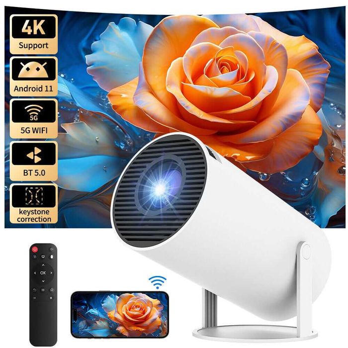 Нов hy300 ULTRA видео проектор 130 инча екран 4K с Android 11 Youtube модел 2026 година Пормоция директно от вносител.