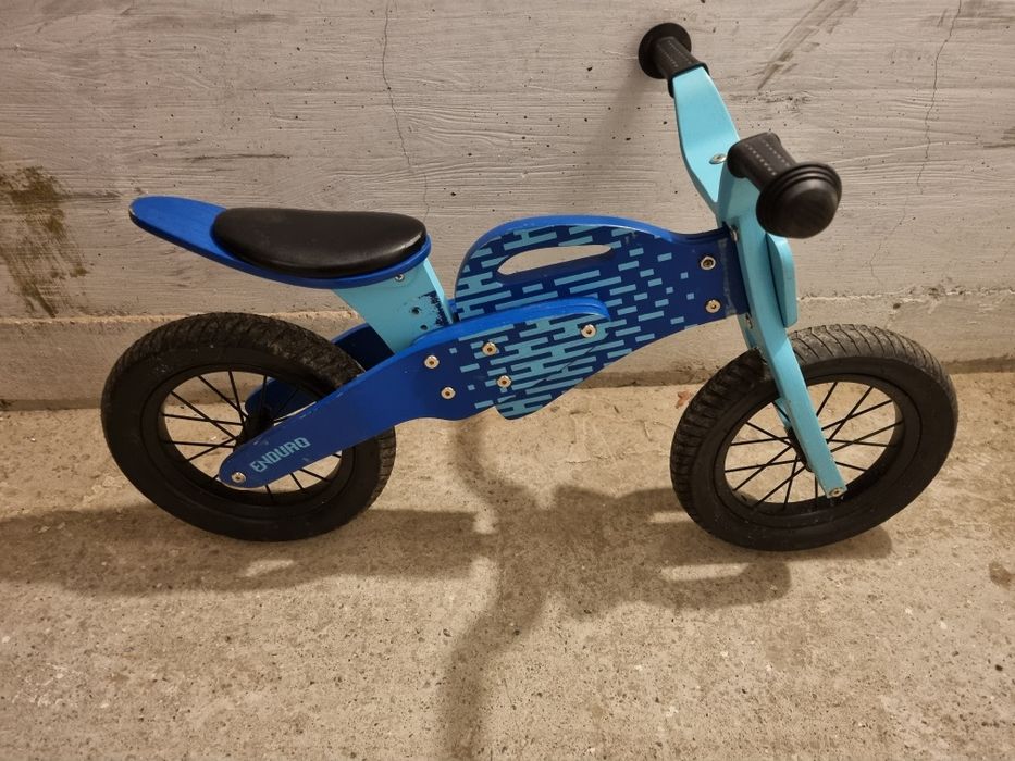 Bicicleta de lemn fara pedale Enduro Blue