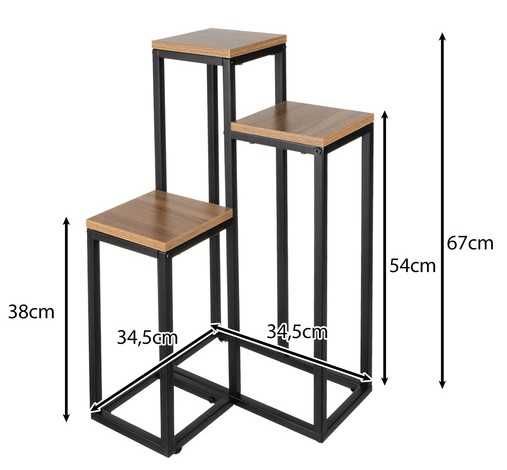 Красив ъглов цветарник - метална стойка за три саксии