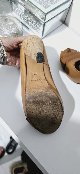 Pantofi piele naturala cu platforma toc de 12