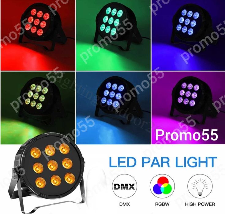 ПРОМОЦИЯ! LED Диско Парти Прожектор, Диско Лазер, Проектор, 9 Led, RGB