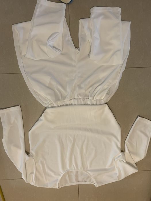 Vand compleu pantalon bluza alb M-L