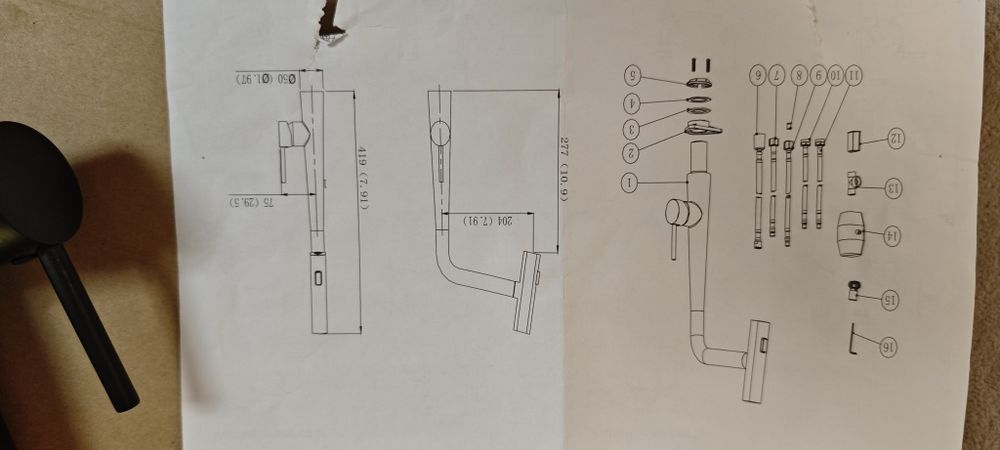 Baterie retractabila  lavoar bucatarie