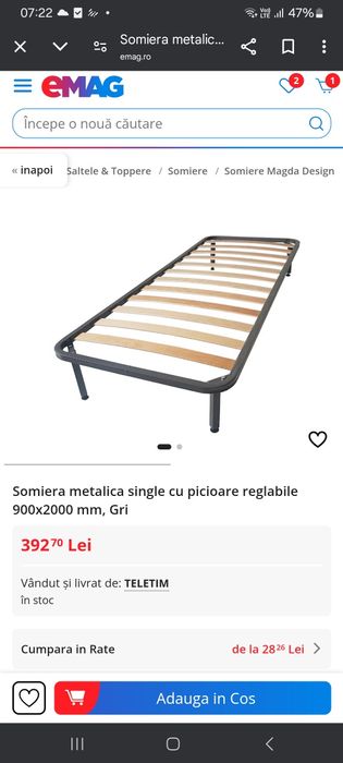 Somiera rabatabila 160/200 și fixa 90/200