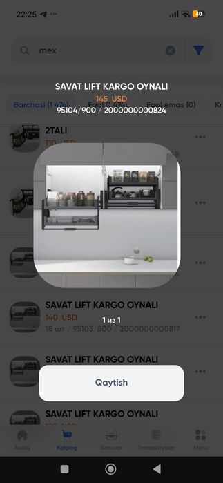 Mebel furniture oshxona uchun