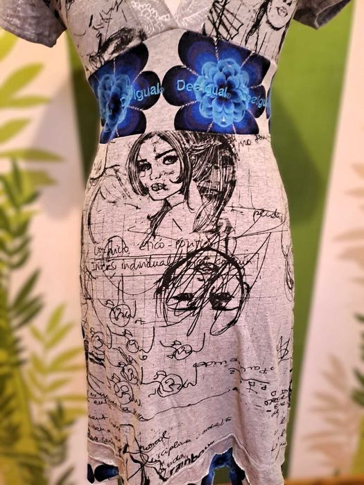 Rochie midii cu mânecă scurtă , bumbac L Desigual