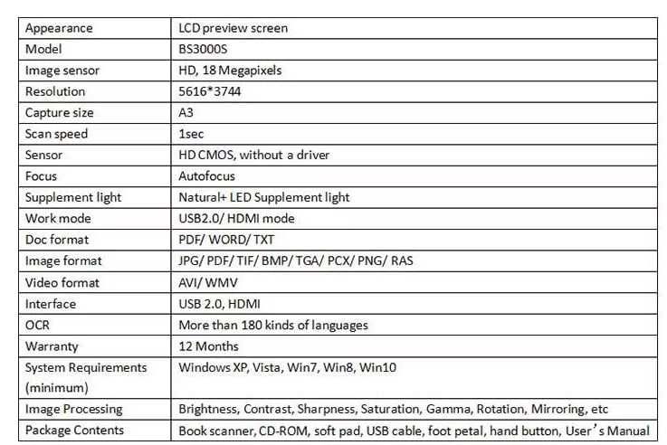 Kitob skaneri BS3000S