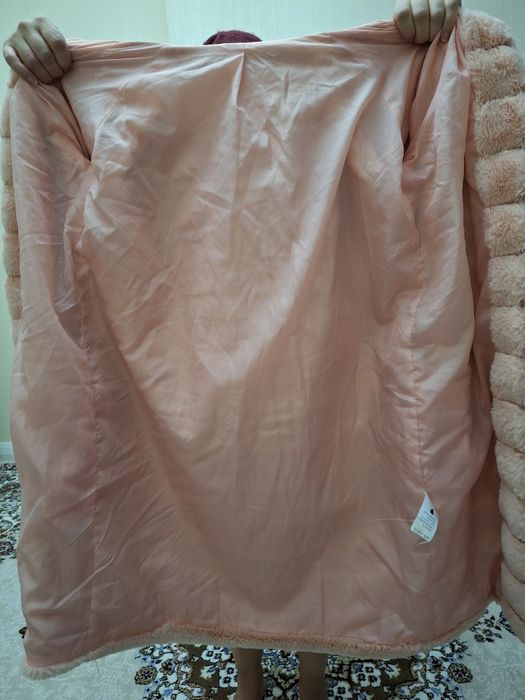 Шуба эко мех розовая