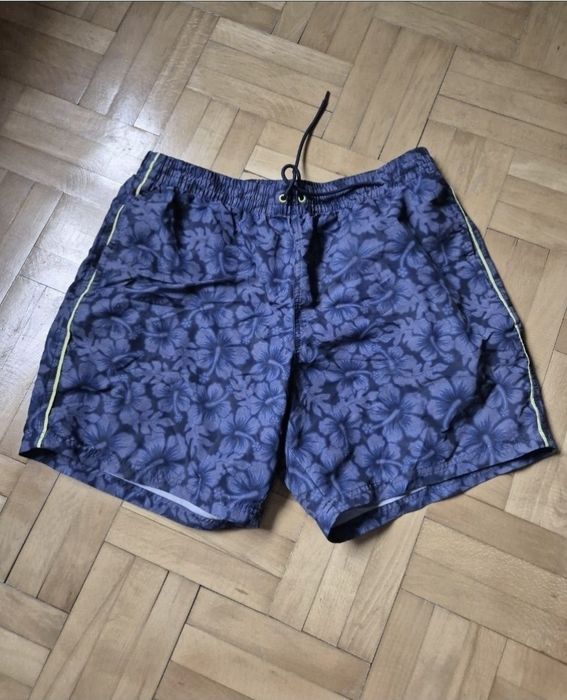 Șort de Baie / Înot, Bărbați Scuba - Imprimeu Floral Albastru - L