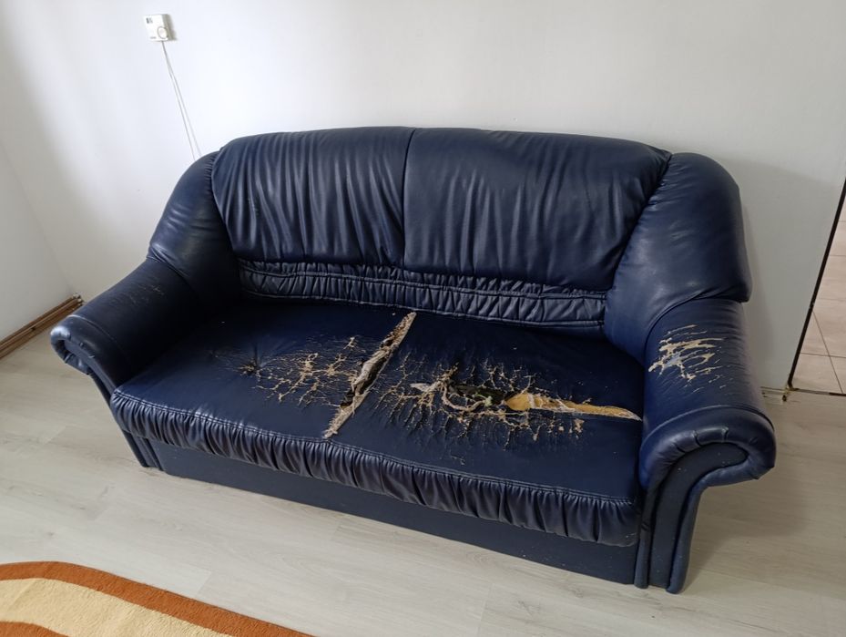 Canapea colțar piele fotolii