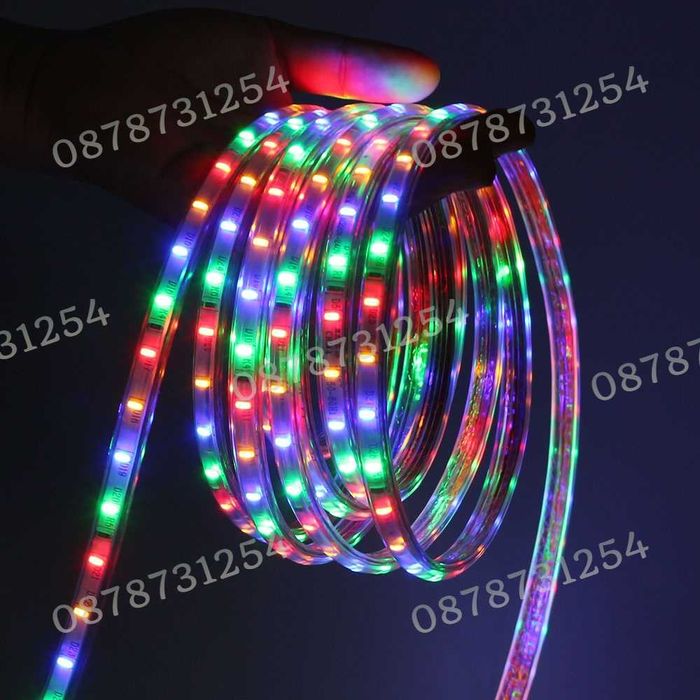 Силиконова Лента 20м. Многоцветна RGB за Коледна Украса Водоустойчива