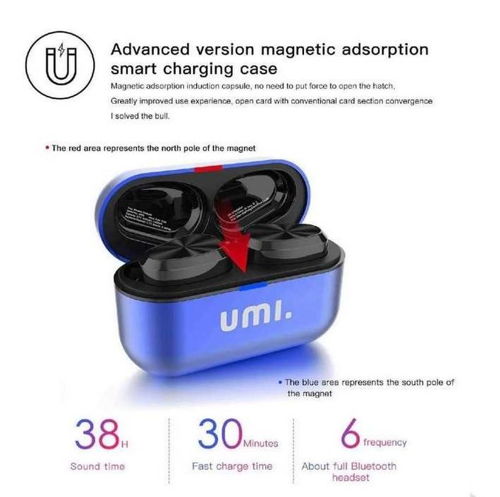 căşti bluetooth UMI, noi, sigilate (negru, albastru, auriu)