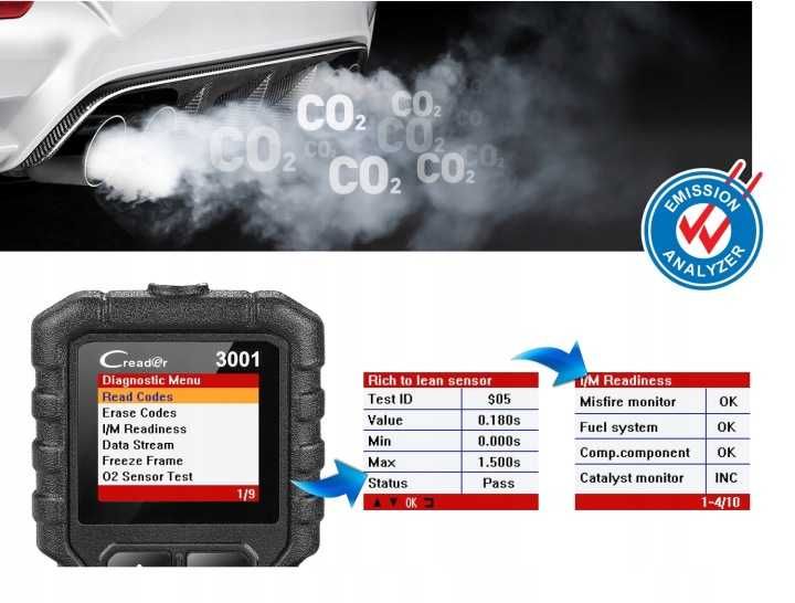 LAUNCH CR3001 OBD2 Автодиагностика Скенер Четене и изтриване на грешки