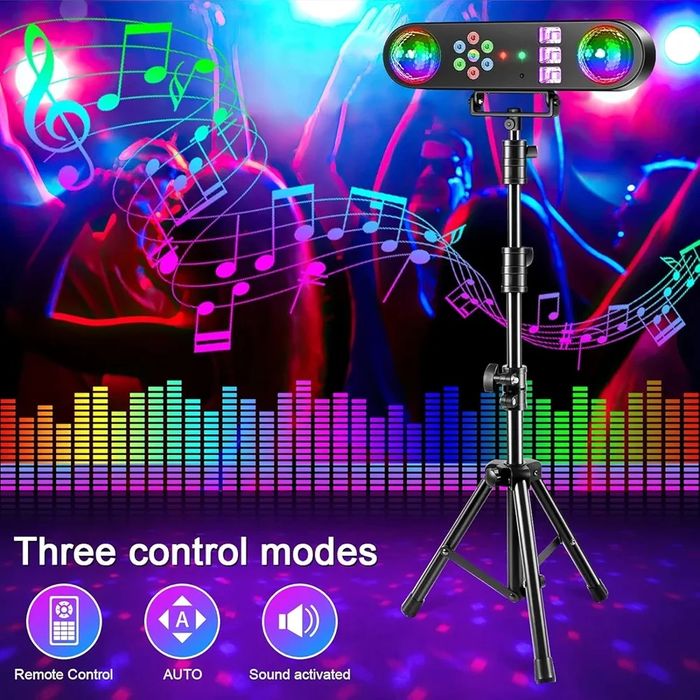 5-in-1 Disco Party Light Stand/Disco Ball/Par Light/Black Light UV