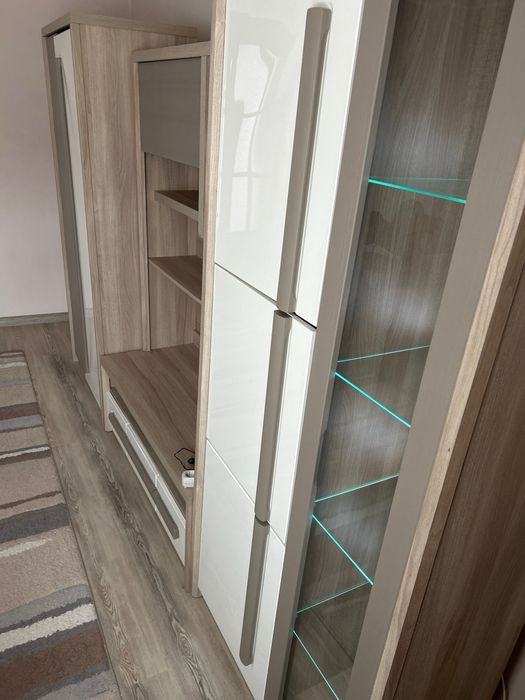 Set Mobilă Living / Set Biblioteca Modernă cu Iluminare LED