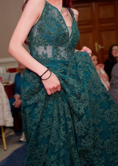 Официална рокля - тъмнозелена