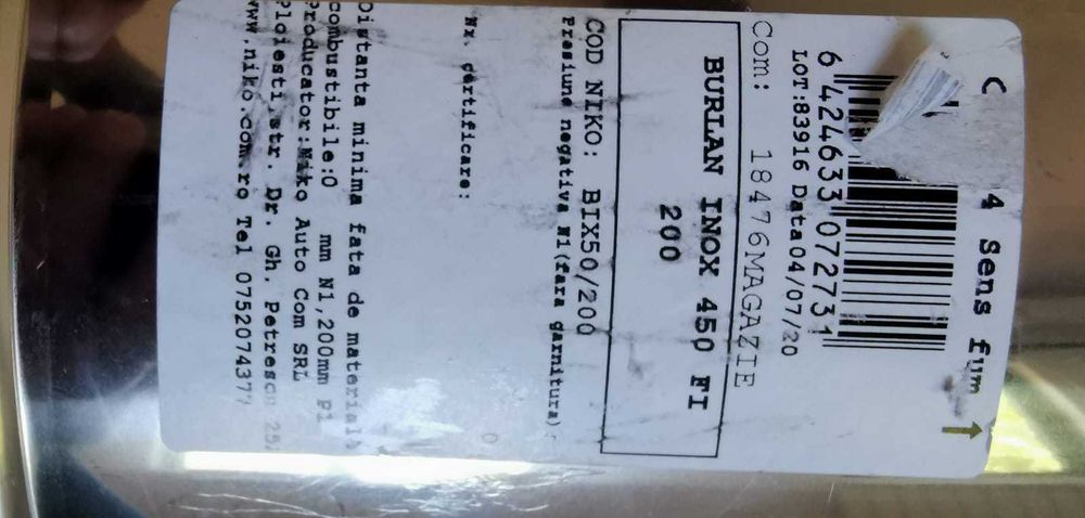 Cos inox pentru sobă/semineu