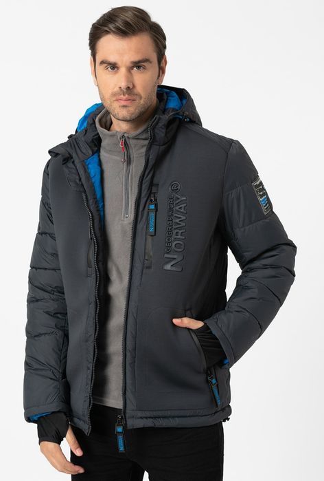 Geographical Norway Зимно яке Beachwood с качулка, Сив/Син