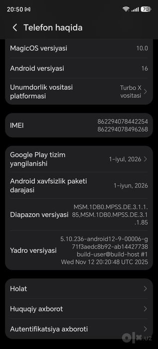 HONOR X9c  sotiladi holati ideal