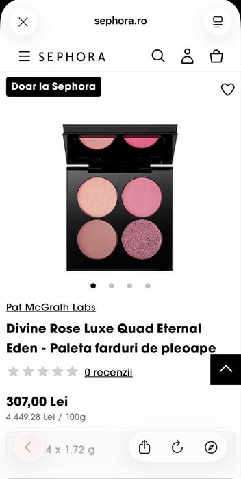 Paleta de machiaj Divine Rose Luxe Quad Eternal Eden