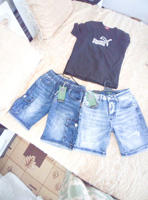 Нови къси мъжки дънки два модела