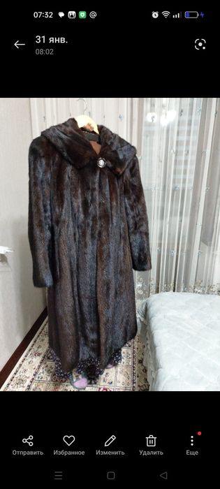 Норковая шуба ниже  колен