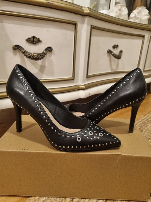 Pantofi stilleto cu tinte-piele naturala