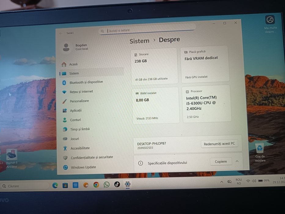 Vand laptop Lenovo t470 slim
