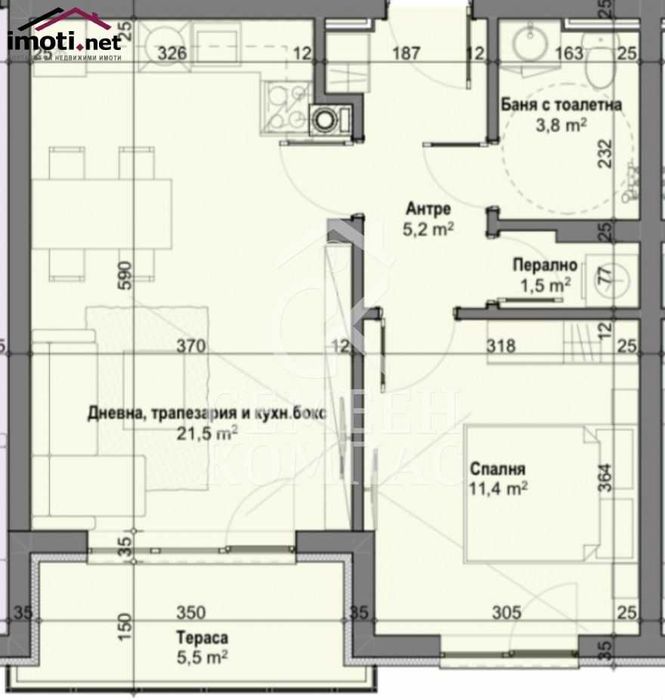 Двустаен апартамент в Коматево с акт 16